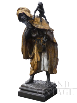 Scultura mendicante orientale firmata Russeau