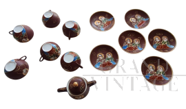 Set da caffè anni '60 - '70 con decoro giapponese                            