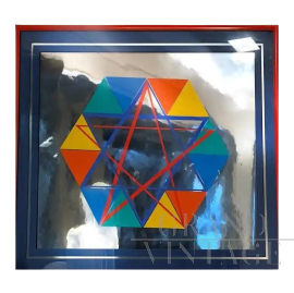 Stella di David - Serigrafia astratta di Yaacov Agam, 1979                            