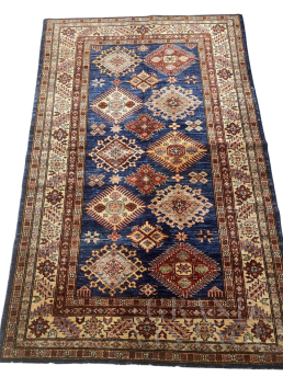 Tappeto Faryab Uzbeko in cotone e lana