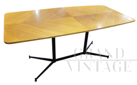 Tavolo anni '70 con piano in noce