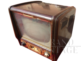 Televisore vintage Radio Marelli in bakelite marrone, anni '60