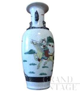 Vaso cinese Nankino dei primi del '900 in ceramica dipinta                            