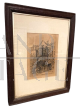 Antica incisione inglese del 1882 firmata George Ernest raffigurante stazione postale