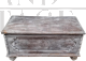 Cassapanca sarda antica con intagli tipici, dei primi del '900                            