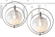 Coppia di appliques Mazzega in vetro con cerchi in acciaio                            