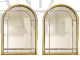 Coppia di specchi vintage bisellati in ottone e legno dorato