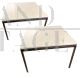 Coppia di tavolini di Florence Knoll in acciaio e marmo bianco                            