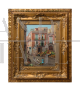 Dipinto di scorcio dei quartieri di Napoli, olio su tela                            