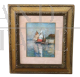 Giulio Sommati - dipinto con barche a vela, pastelli su cartoncino                            