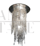 Grande lampadario vintage di cristallo a cascata