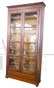 Grande libreria a vetrina antica in legno di pioppo del XIX secolo                            