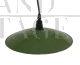 Lampada industriale a piattino in metallo verde scuro, anni '40                            