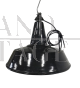 Lampada industriale vintage in metallo nero a imbuto, D40, anni '40                            