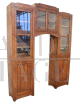 Libreria vetrina rustica ad arco in abete massello, primi '900                            