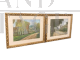 Menotti Pertici - coppia di dipinti a pastello con paesaggi toscani                            