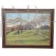Paesaggio di montagna, dipinto olio su tela della prima metà del XX secolo                            