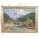 Cesare Bentivoglio - dipinto paesaggio di montagna con fiume, firmato                            