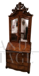 Trumeau cassettone della seconda metà del XIX secolo in radica di noce