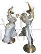 Rara coppia di ballerini mascherati, statuette in vetro di Murano Cesare Toso