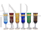 Set di 6 bicchieri vintage in vetro di Murano colorato con filo d'oro, Italia anni '60                            