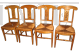 Set di 4 sedie in stile antico in noce mielato con seduta impagliata