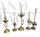Set di 5 lucerne antiche in bronzo dorato                            