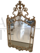 Specchiera stile antico francese intagliata in foglia oro e cera fiorentina