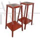 Tavolino cavalletto industriale in ferro laccato rosso, anni '60
