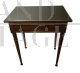Tavolino da appoggio in legno con piano in vetro, inizio ‘900                            