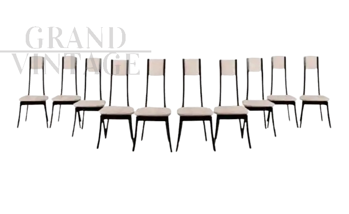 Set of 10 Programma S11 chairs by Angelo Mangiarotti