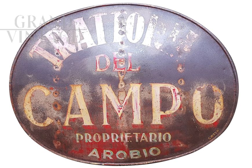 Original sign from an old piedmontese tavern