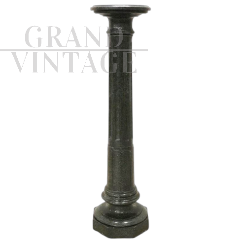 Antique pedestal column in green marble from the Alps, 19th century