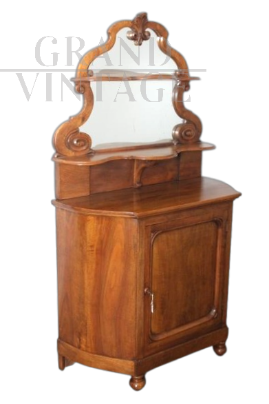 Antique Louis Philippe small sideboard with mirror upstand