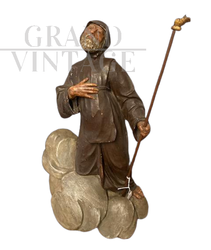 Antique large sculpture of St. Francis from Paola, Italy 18th century