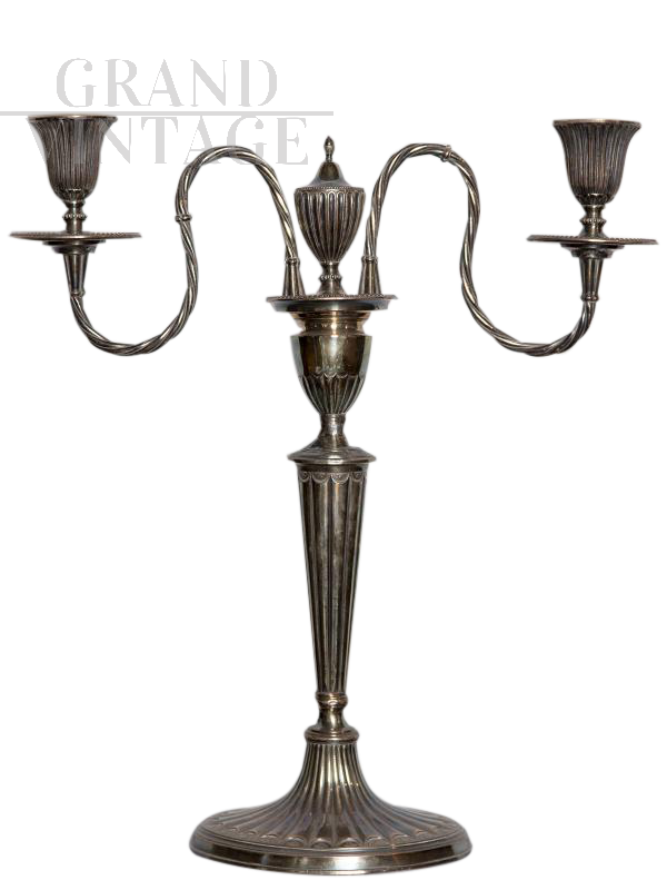 Antique silver metal candelabra
