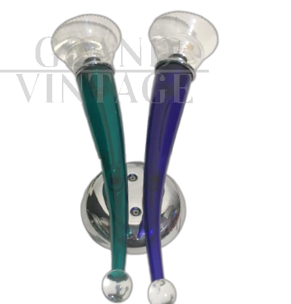 VeArt wall light in green and blue Murano glass, 1980s