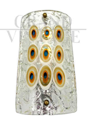 Vintage Murano glass wall light with Murrine attributed to Itre, 1970s