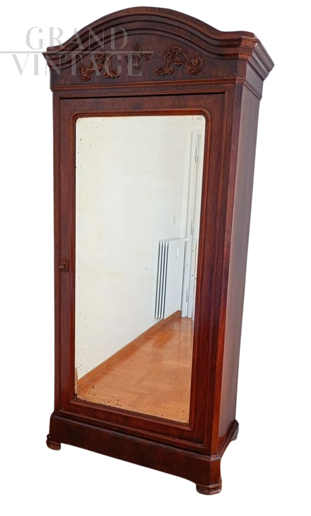 Vintage single door wardrobe with mirror