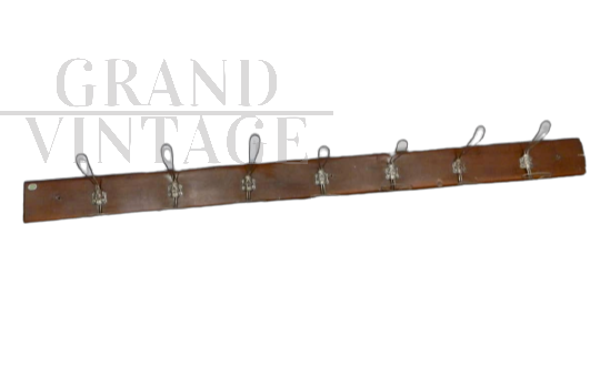 Vintage wooden wall coat rack