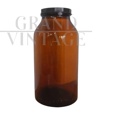Vintage glass apothecary jar                 
                            