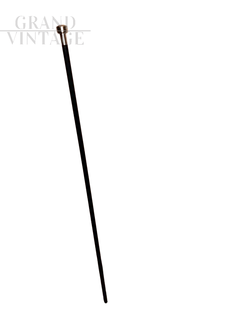 Wooden walking stick with silver handle marked 33