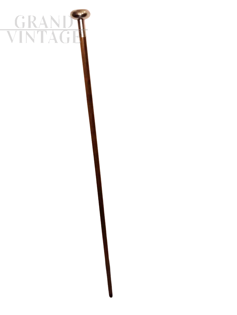 Walnut wood walking stick with silver handle