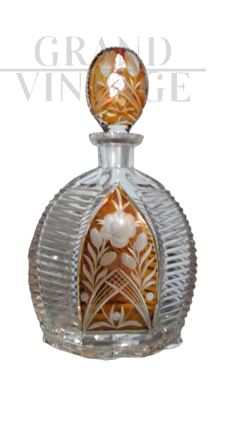 Art Deco crystal whiskey bottle