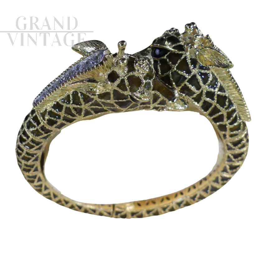 Giraffe bracelet by Frascarolo in gold and enamel