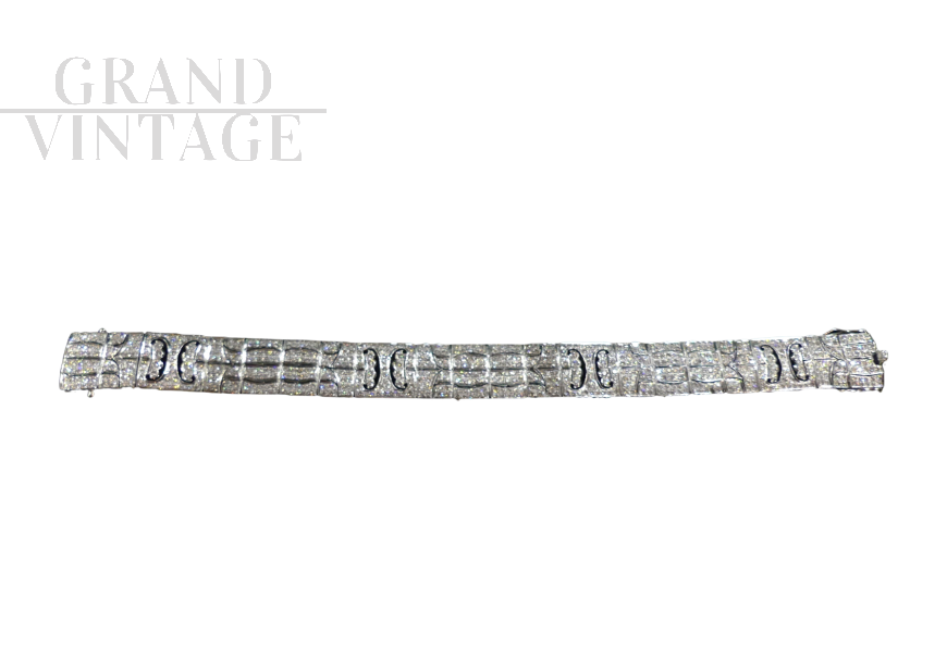 1970s white gold and diamond bracelet