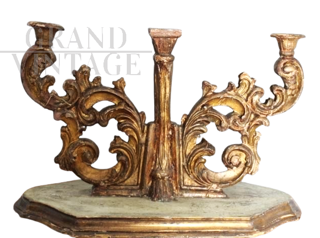 Antique 18th century candelabra in Mecca gilded wood