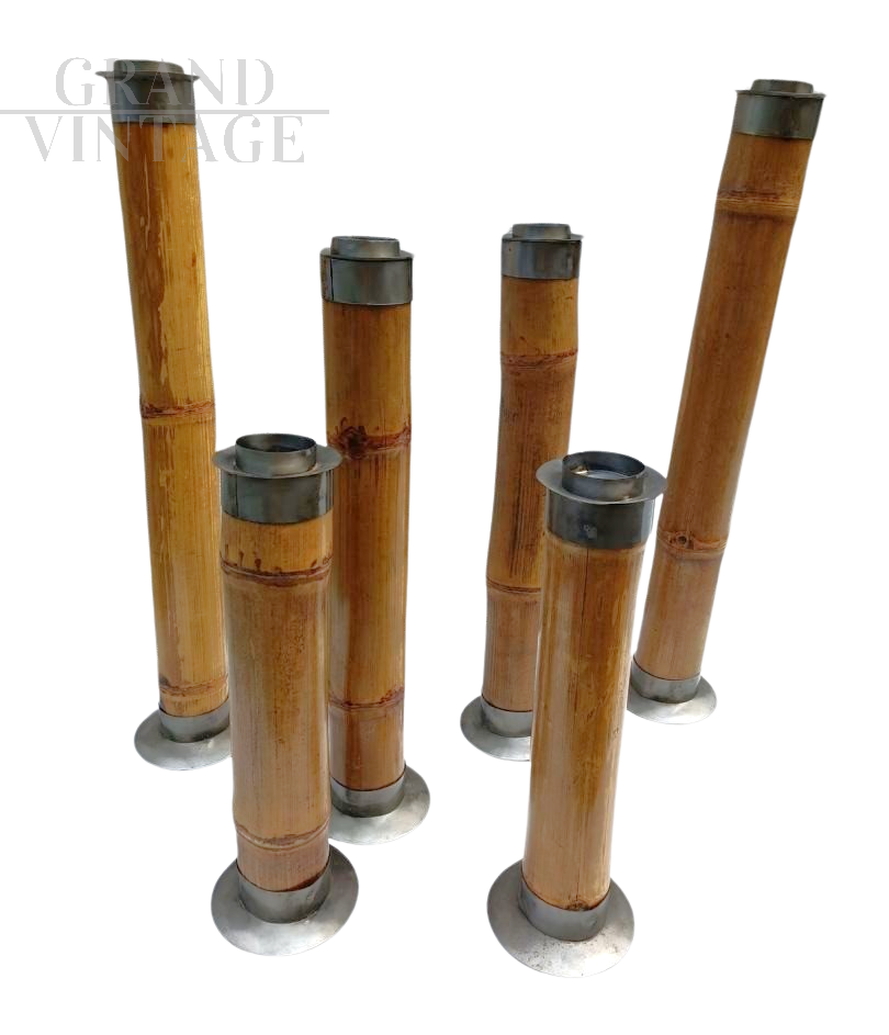 Bamboo floor candlesticks