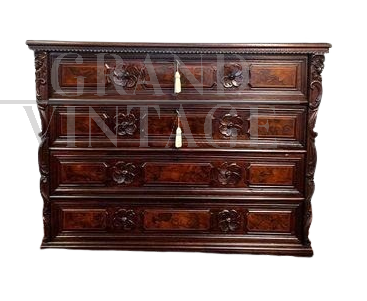 Antique 17th century Mantuan chest of drawers with drop-down top