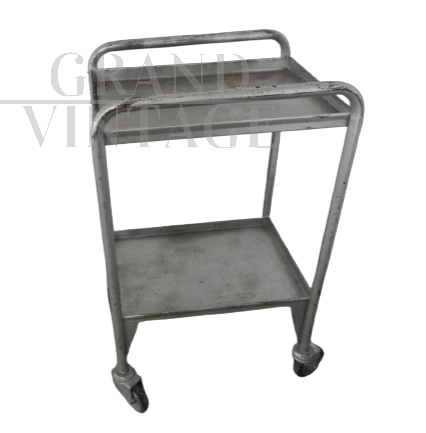 80's industrial trolley with two shelves